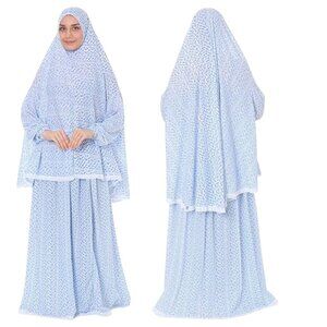 NEW Islamic Dress Women's Prayer Clothes Clothing 2 Piece Hijab and Skirt Modest